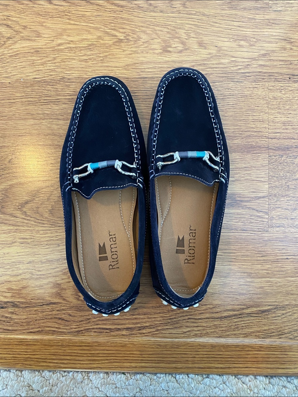Riomar Men's Navy Suede Bit Loafers